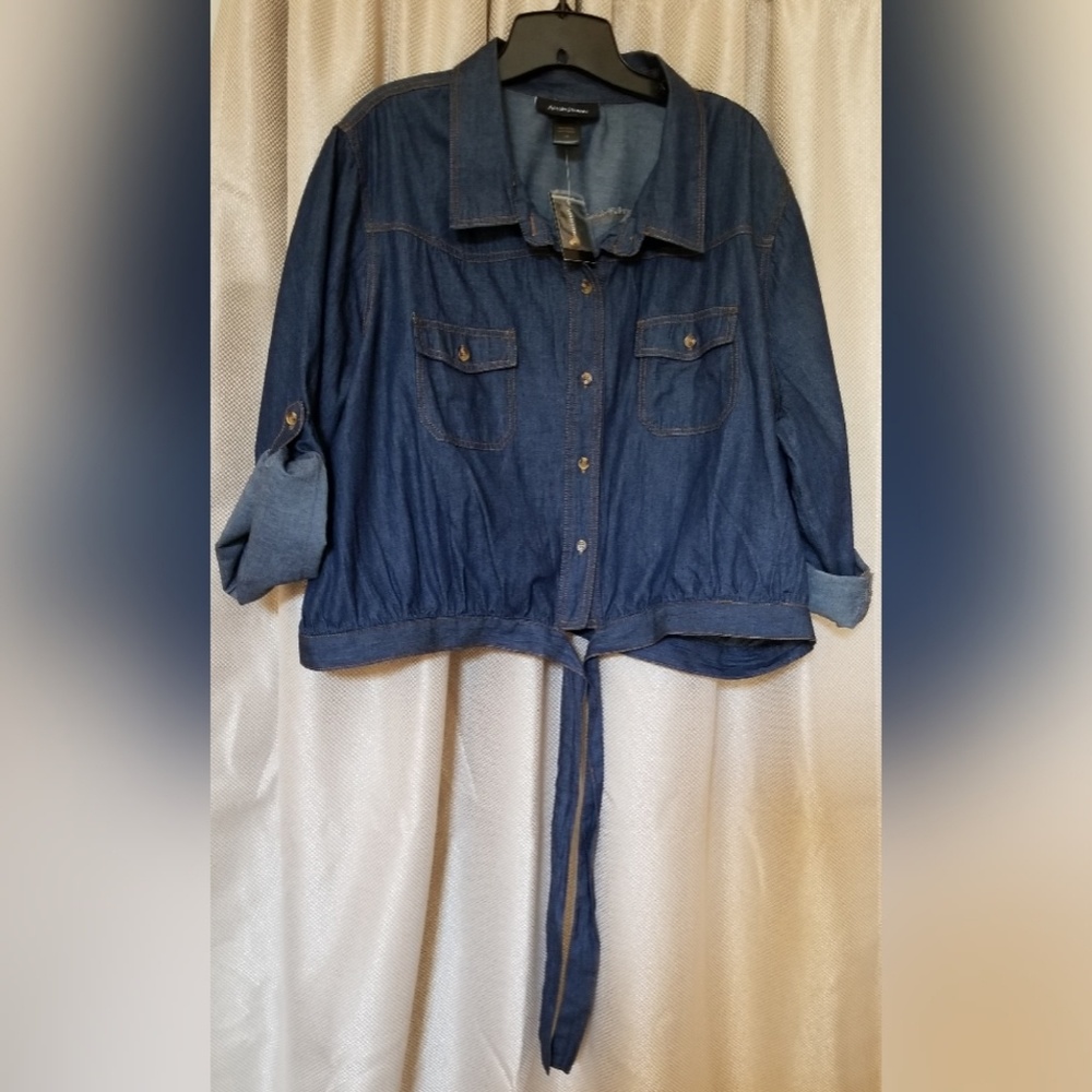 Plus Size Fashion...Cropped Denim Top